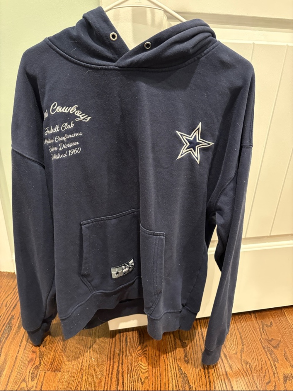 Aeropostale Navy Hoodie with NFL Tag and Red Accents